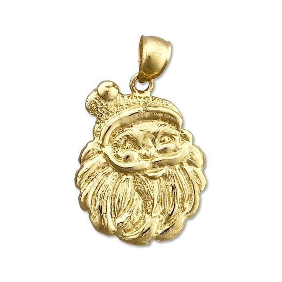14K Gold Santa Claus Face Pendant