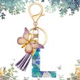 thumbnail image 3 of Llaveros Mochila Con Letras Iniciales Resina Borla para Mujeres/niñas, 3 of 9
