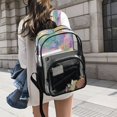 thumbnail image 6 of PVC Transparent Backpacks Clear Backpack for Travel and Outings Watercolor Rainbow Flowers, 6 of 7