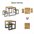 thumbnail image 6 of Aiho 25.6" Compact Dining Table Set for 2 w/2 Stools - Space-Saving Metal Frame & Wood Top for Small Kitchens, Breakfast Nook - Retro, 6 of 6