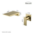 thumbnail image 3 of Boyel Living Brushed Gold Waterfall Bathroom Sink Faucet 1- Handle Wall Mount Lavatory Faucet Mixer Tap Solid Brass, 3 of 7