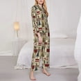 thumbnail image 3 of Salouo Rustic Plaid Forest Lodge Pattern Women's Pajamas Set Long Sleeve Button Down Sleepwear Soft Pj Lounge Sets for women 2 Piece Pjs Set with Long Pants-X-Large, 3 of 7