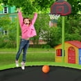 thumbnail image 5 of 10/12/14/15ft Trampoline with Safety Enclosure Net for Kids and Adults, Outdoor Jump-N-Dunk Trampolines with Basketball Hoop, Ladder and Spring Pad (Round), 5 of 8