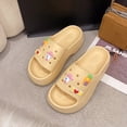thumbnail image 4 of Zapatillas lindas de dibujos animados Ticfox Diapositivas suaves para mujer, 4 of 5