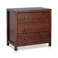 thumbnail image 1 of MUSEHOMEINC Rustique en Bois Massif 3 Tiroirs Commode Table de Chevet, Expresso, 1 of 6