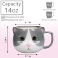 thumbnail image 2 of Taza de café ToCooto Cat Ceramic, 420 ml, taza de té de porcelana, 2 of 8