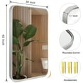 thumbnail image 3 of KOSSMAI Rectangular Wall Mirror with Round Coner for Bathroom, Living Room, Bedroom, Dining Room 30"X40" Black, 3 of 5