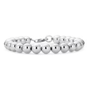 Bling Jewelry Womens Classic Hand Strung Strand .925 Sterling Silver 8MM Ball Bead Bracelet 7.5"