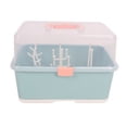 thumbnail image 2 of Baby Bottle Drying Racks Portable Space Saving Nursing Bottle Storage Box Dinnerware Organizer with Cover for Baby Toddler Home Travel, 2 of 7