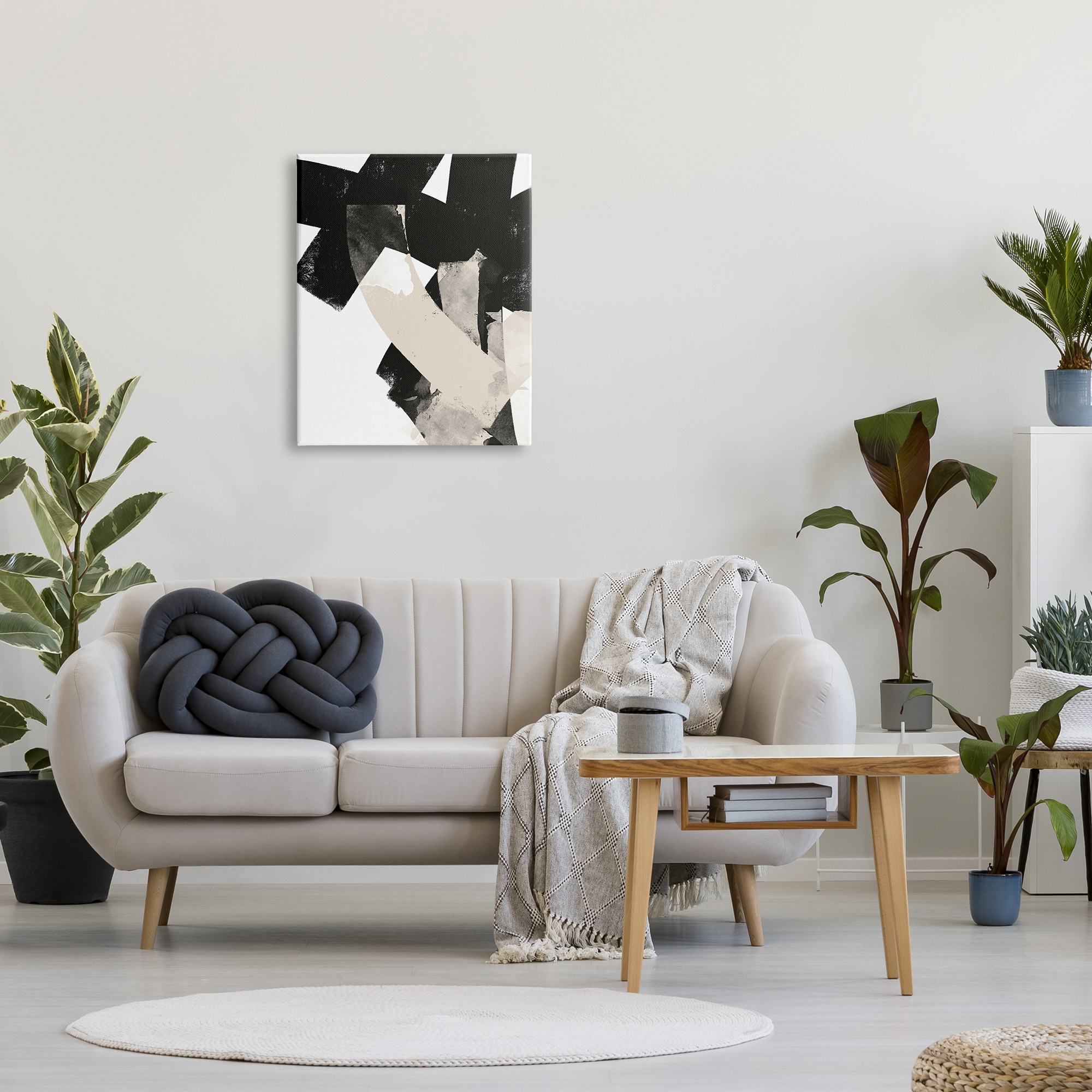 Stupell Industries Curved Layered Stripes Abstract Layered Brush Strokes Graphic Art Gallery Wrapped Canvas Print Wall Art, Design by Brandon Wong
