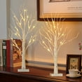 thumbnail image 5 of NOWSTO Birch Tree with Lights, 2 Pack 2FT Tree Indoor, 24 Pcs LED Warm White Lights, Christmas Home Wedding Decor Tabletop Tree Decoration, 5 of 6