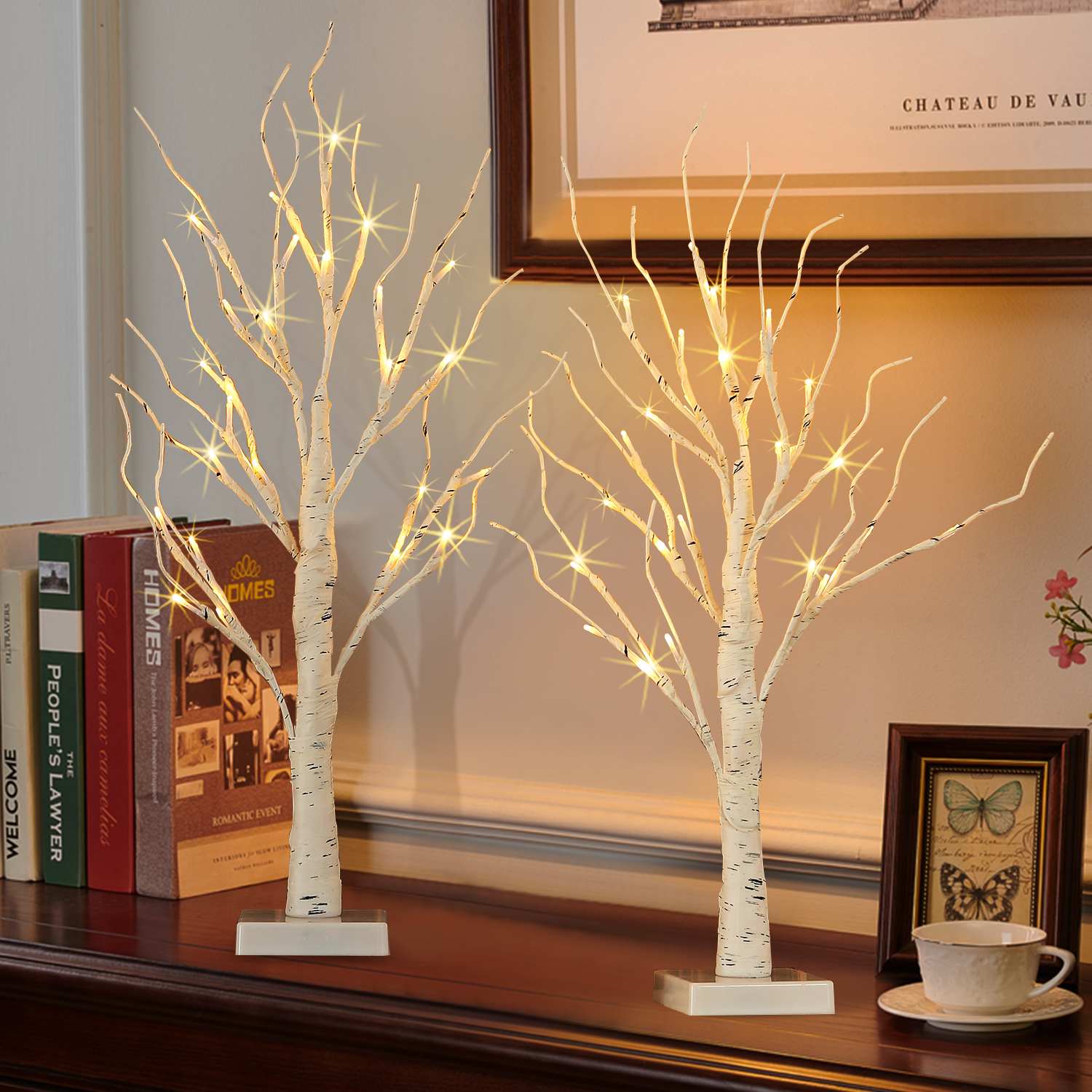 NOWSTO Birch Tree with Lights 2-Pack, 2 Ft photo 5
