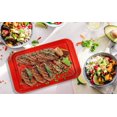 thumbnail image 4 of TP 2-Piece Melamine Serving Trays, Grill Prep and Serving Platters for Outdoor BBQ, Dishwasher Safe, Red & Black, 4 of 9