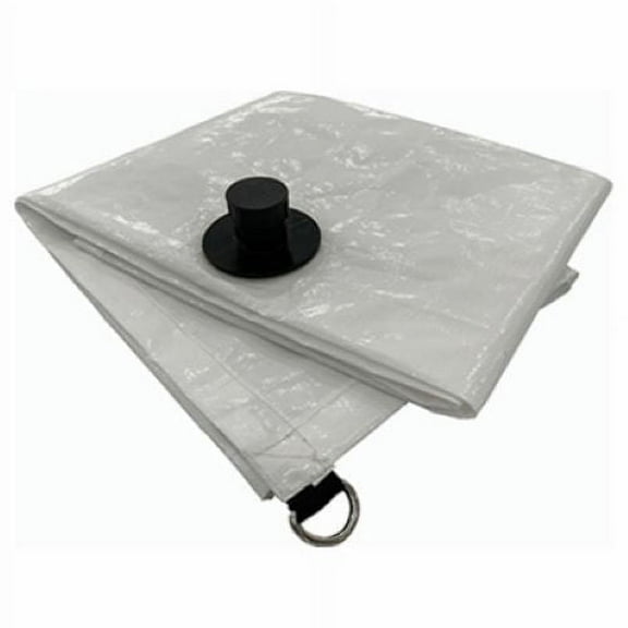ITM HD-LT-WW-0505 5' ft x 5' ft White Emergency Roof Leak Diverter Tarp With Drain - Quantity of 4