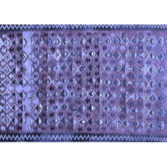 Ahgly Company Indoor Rectangle Abstract Blue Contemporary Area Rugs, 5' x 7'