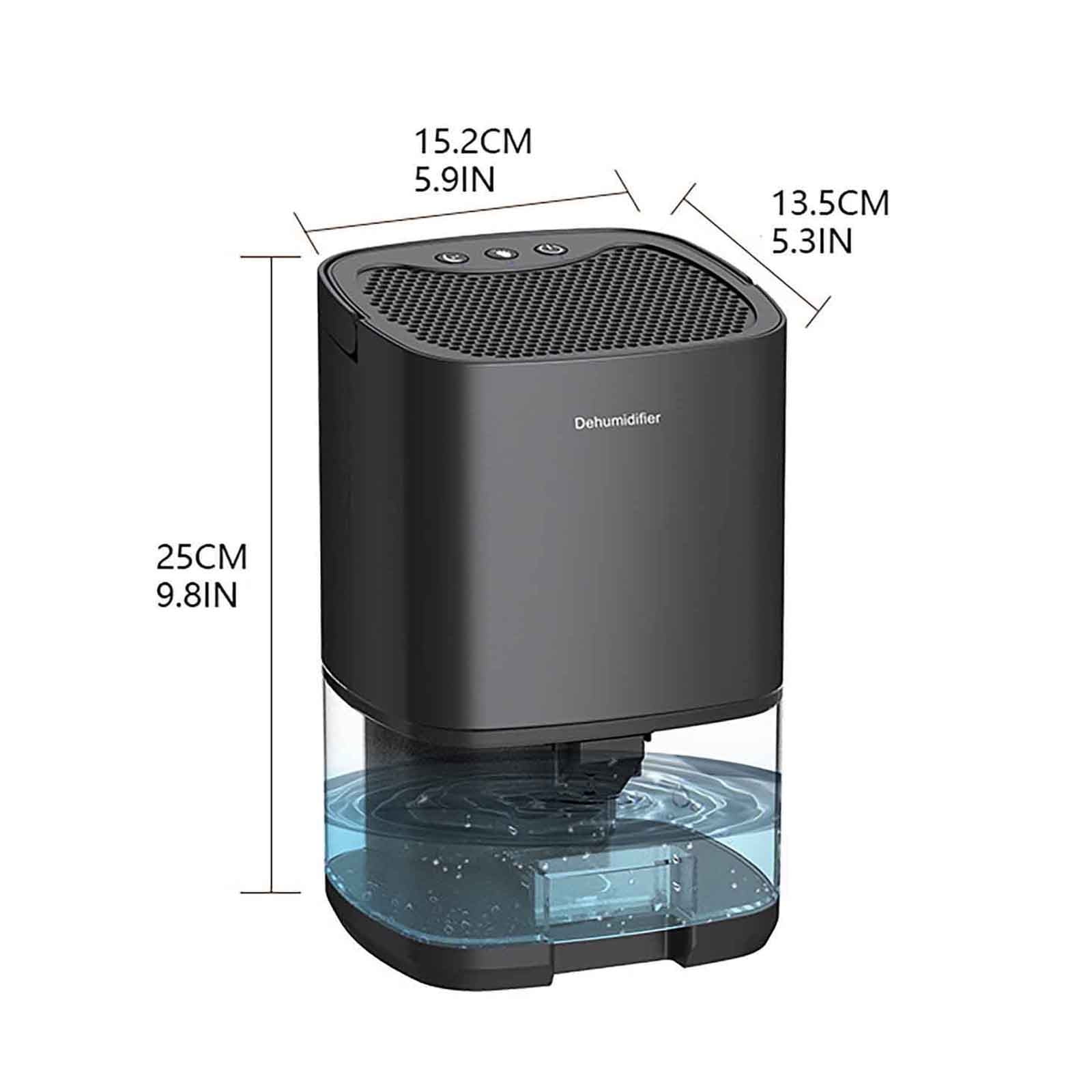 THOPBPRK Portable Dehumidifier for Bedroom Quiet Air Dryer for Home Closet Basement High Efficiency Moisture Absorber with Easy-Operation Function Compact Modern Design, 1Pc Black