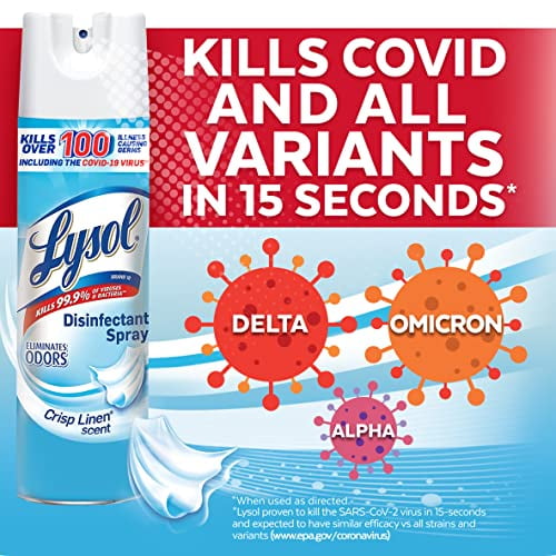 Lysol Disinfectant Spray, Crisp Linen, 19 oz(Pack of 7)