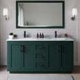 thumbnail image 2 of Wyndham Collection Miranda 66" Marble Double Bathroom Vanity in Green/Black, 2 of 7