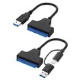 thumbnail image 1 of 2 Pcs USB 3.0 to SATA Cable Adapter, Recovery High-speed Data Transfer for 2.5 inch SSD/HDD, Portable Double Head Type-C/USB 3.0 for 2.5 inch, 3.5 inch External Solid Drives, 1 of 5