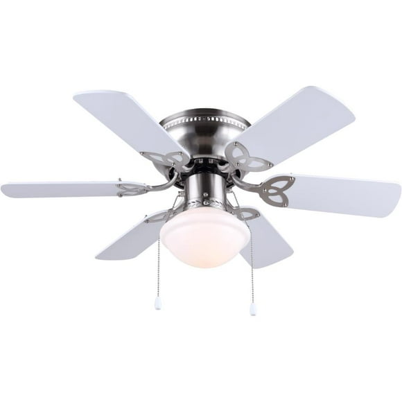 Twister 30" Ceiling Fan with Light - Reversible Blades, Brushed Pewter