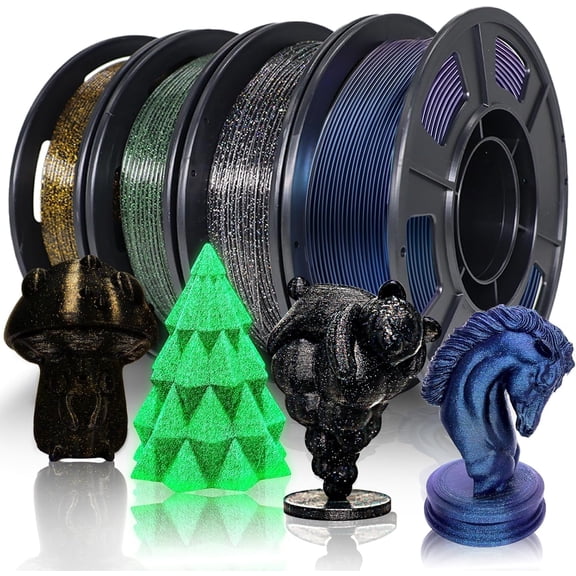 3D Printer Filament Galaxy PLA Filament 1.75mm, 3D Printing Filament Bundle, Multi Color Filament Glitter 250g * 4 Color Pack
