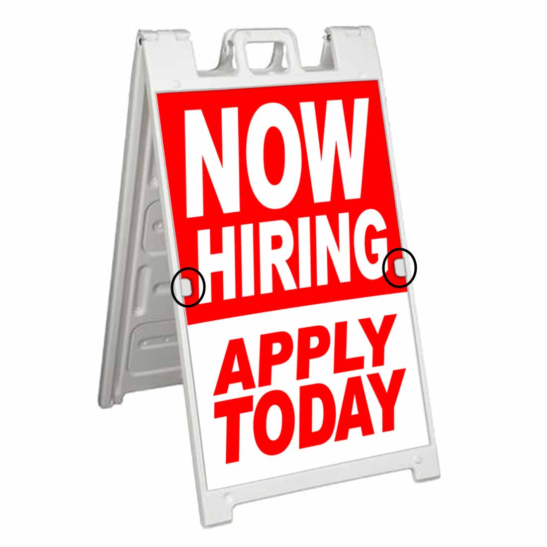 Now Hiring APPLY TODAY (24" X 36") Deluxe AFrame Signicade, Includes