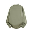 thumbnail image 4 of ZCFZJW Mens Dress Shirts Wrinkle Free Dress Shirts for Men Casual Rolled-up Long Sleeve Button Down Shirts Banded Collar Shirts Army Green L, 4 of 6