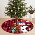 thumbnail image 6 of Hyknon Christmas Tree Skirt, 35.43" Round Red Black Plaid Tree Skirt, Snowman Season Themed Tree Base Mat, Rustics Thick Reusable Festive Xmas Tree Base Cover for Indoor Xmas Holidays Home Decor, 6 of 6