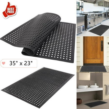 

Goorabbit Industrial MatsHeavy Duty Large Non-Slip Mat Bar Kitchen Industrial Multi-Functional Anti-Fatigue Drainage Rubber Non-Slip Hexagonal Mat 35 x 23 Black