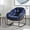 Navy Blue, variant on PORKISS Papasan Rocking Chair Indoor and Outdoor, Patio Rocker Recliner Chair with Padded Cushion, Modern Lounge Egg Chair with Steel, Rattan Frame, Velvet White