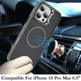 thumbnail image 2 of For iPhone 16 Pro Max 6.9 inch Fearless Tough HQ Metallic Hybrid with Camera Ring Stand [Magnetic Circle] Case - Gray, 2 of 3