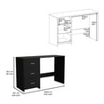 thumbnail image 4 of Black Desk For An Organized Home Office 16.15" Deep Writing With Three Functional Drawers, 4 of 4