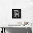 thumbnail image 2 of ARTCANVAS Modern Black White Alphabet Letter R Canvas Art Print - Size: 12" x 12" (0.75" Deep), 2 of 9
