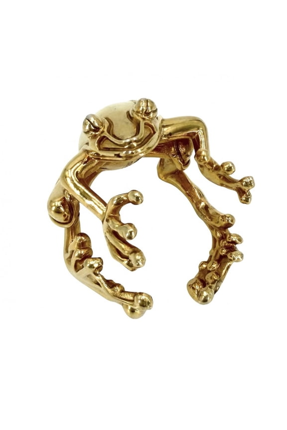 Pre-Owned Bottega Veneta women's ring, Lana frog design, accessory, jewelry, frog,...