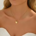 thumbnail image 3 of Collier Pendentif Étoile de Mer Lune Plaqué Or NONAMOIS 18K pour Femmes Collier Ras du Cou Opale Blanche Ronde Collier Perle Fer à Cheval Porte-Bonheur en Acier Inoxydable, 3 of 7