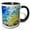 Black/White, variant on 3drose, Colorful Abstract of Painter Palette, 11oz Two-tone Red Mug