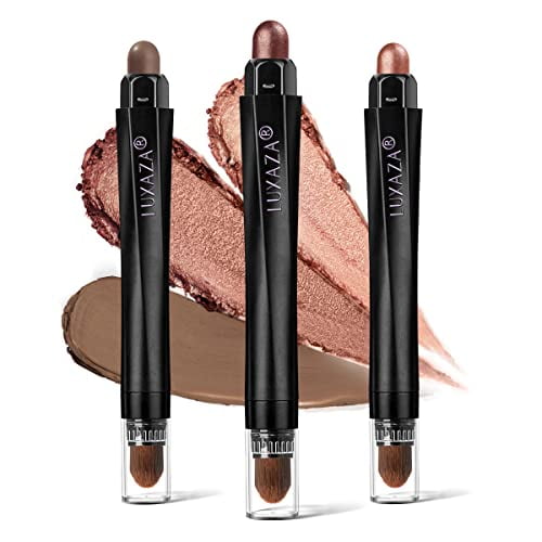 LUXAZA 3PCS Eyeshadow Stick, Shimmer Red And Matte Brown Cr LUXAZA LUXAZA
