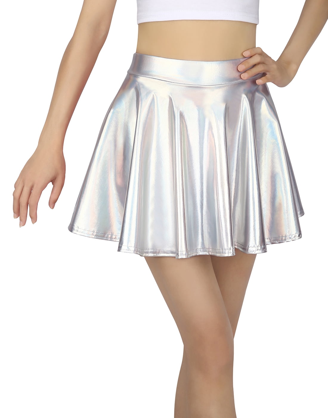 shiny white skirt