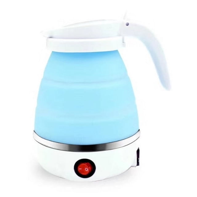Hervidor de agua pequeño para viajes al aire libre, mini hervidor plegable, hervidor de silicona eléctrico portátil, termostato retráctil