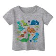 thumbnail image 1 of FhsagQ Mode Décontractée Imprimée pour Garçon et Fille, Col Rond, Manches Courtes, T-Shirt Ample, Taille 10, Gris, 12-13 Ans, 1 of 3