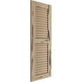 thumbnail image 3 of Ekena Millwork 18"W x 28"H Rustic Two Equal Louver Pecky Cypress Faux Wood Shutters (Per Pair), Primed Tan, 3 of 11