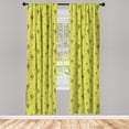 thumbnail image 2 of Ambesonne Mexican Curtains, Cactus Flowers Vintage Art, Pair of 28"x84", Yellow Green Earth Yellow, 2 of 4