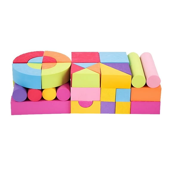 BESTSKY Foam Blocks for Toddlers 50 Pieces Soft Stacking Building Blocks Toy Set Early Learning Construction Toys & Gifts for Kids Boys & Girls 1-3 Years Old