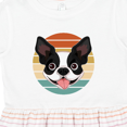 thumbnail image 4 of Inktastic Boston Terrier Dog Retro Sunset Girls Toddler Dress, 4 of 5