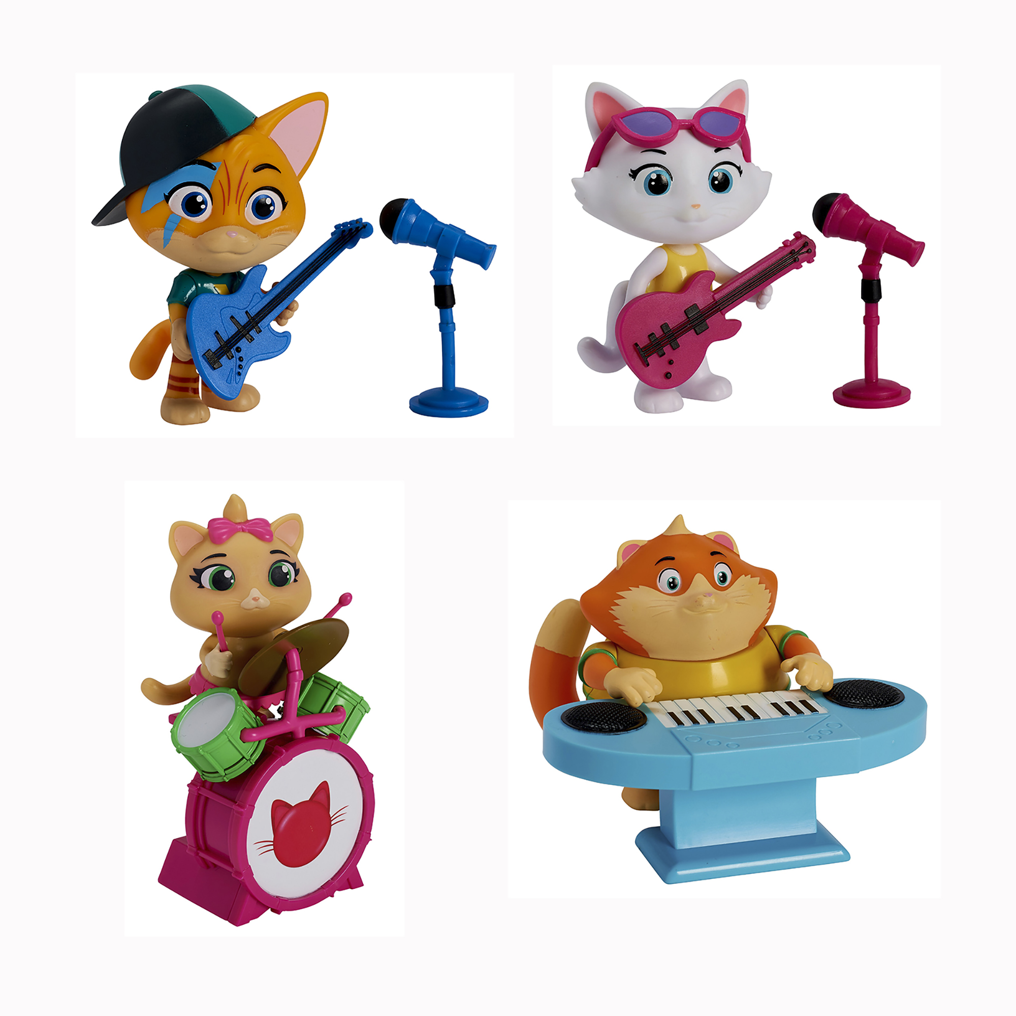 44 Cats Figure with Accessory Action Figure Set, 4 Pieces
