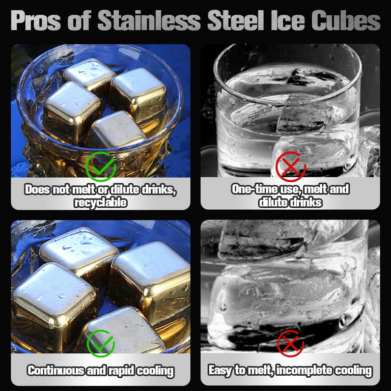Stainless Steel Whiskey Stones Ice Cubes – SipDark