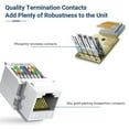 thumbnail image 3 of Conector Keystone RJ45 Cat6 ZoeRax sin herramientas, paquete de 50 unidades, blanco, 3 of 6