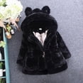 thumbnail image 2 of Staki Kids Girls Winter Warm Coats Jacket Clothes Outwear Overcoat Ear Hooded Faux Fur Thicken Fleece Toddler 12M-7Y(Black,5-6 Years), 2 of 4