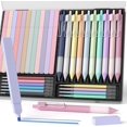 thumbnail image 1 of 33PCS Aesthetic Highlighter and Gel Pen set with Case, 12 Bible Highlighters & Cute Pens Refills With Soft Ink & Tip, No Bleed Quick Dry for Bible Study Journaling Planner Notes School Supplies, 1 of 7