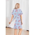 thumbnail image 4 of Pinspark Hospital Gowns Open Back for Women Bedridden Nightgowns Back Opening Short Sleeve Post Surgery Tear Away Adaptive Dresses, 4 of 7